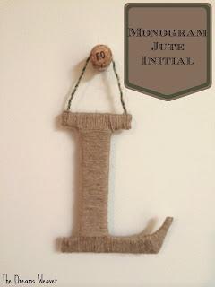 Monogram Jute Initial~  The Dreams Weaver