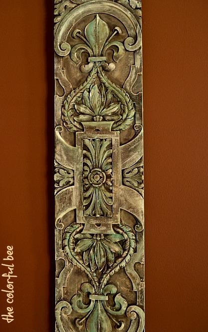 Chalk painted and antiqued ornamental board
