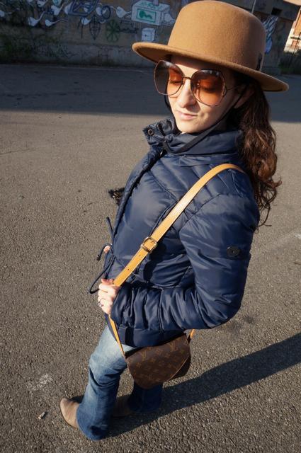 ReasonsToDress.com What I wore to brunch at the Caffè delle Passioni in Modena, Italy.  Federica Moretti Hat and Vintage LV Purse.
