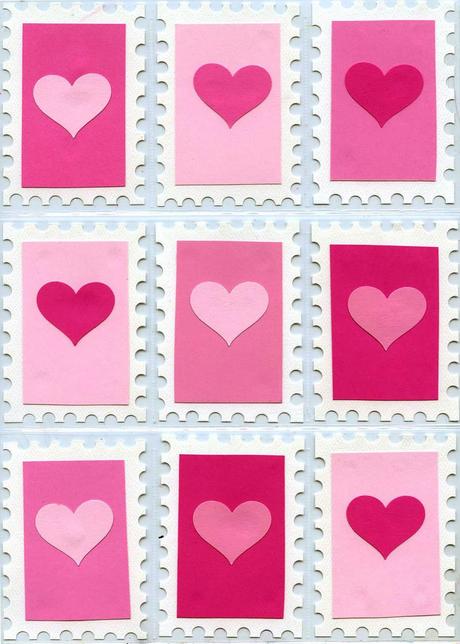 Valentine Stamp Art Trading Cards