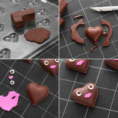 chocolate heart magnets