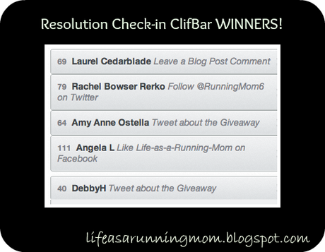 Resolutions and ClifBar Winners!