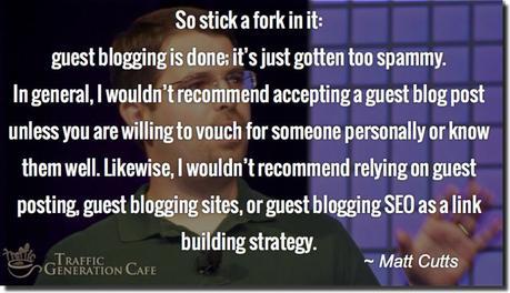 Matt cutts on guest blogging
