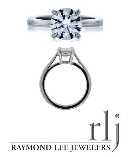 platinum GIA certified 1 carat round diamond engagement ring
