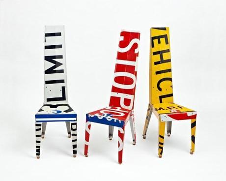 street sign chairs