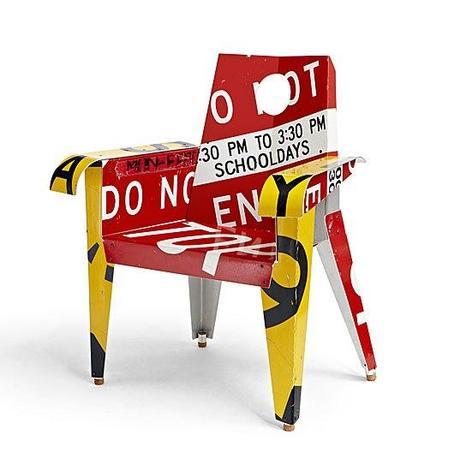 street sign chair