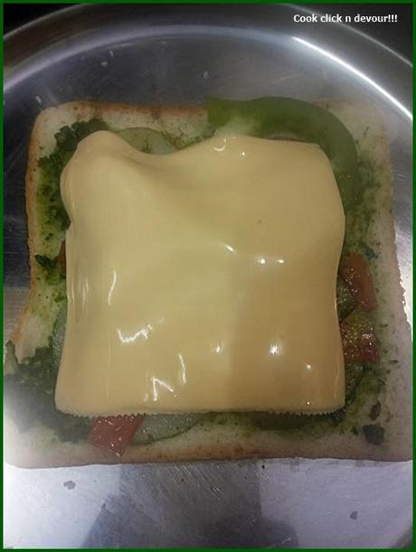 Vegetable-cheese sandwich