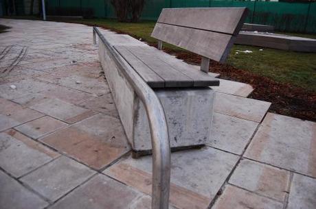 Normand Park, London - Bench With Skateboarding Rail