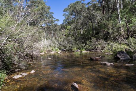 walking up center of lerderderg river