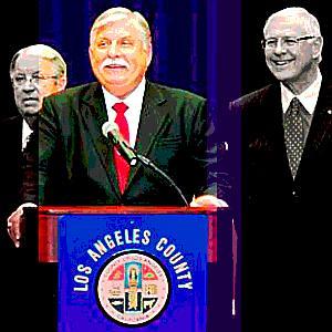 Supervisor Don Knabe, Interim Sheriff John Scott, and Supervisor Michael D. Antonovich - courtesy of 5th District Supervisor Antonovich's office