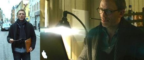 Daniel Craig in The Girl with the Dragon Tattoo Is that a Dell he's using? Hewlett-Packard? Hm. Either way, it's subtle.