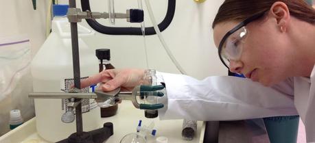 Stefanie Kring, an environmental science and engineering Ph.D. student at Clarkson University, has discovered the potential biofuel content of microbes that live in local waste water treatment lagoon