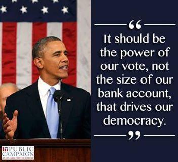 SHARE if you agree! And then take action to protect voting rights and end big money's iron grip on our political process.   Take Action - Let's pass the new Voting Rights Act - http://cmnca.us/PassNewVRA   Take Action - Stand up to big money in #McCutcheon - http://cmnca.us/McCutcheonActions   (Image via @[88582027511:274:Public Campaign Action Fund])