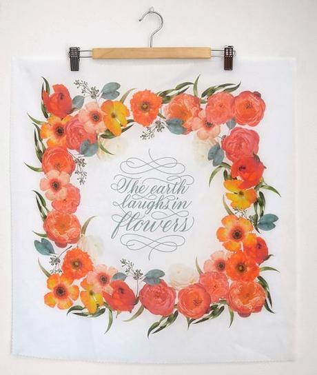 Hand-lettered floral hanky collaboration