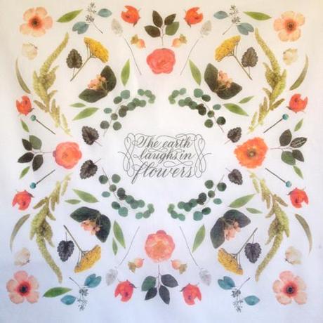 Hand-lettered floral hanky collaboration