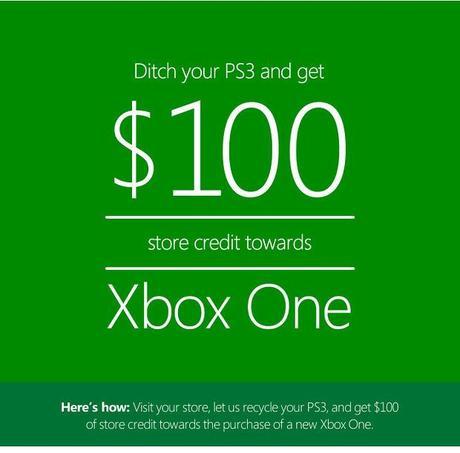 Microsoft offering $100 of store credit when you trade in a PS3