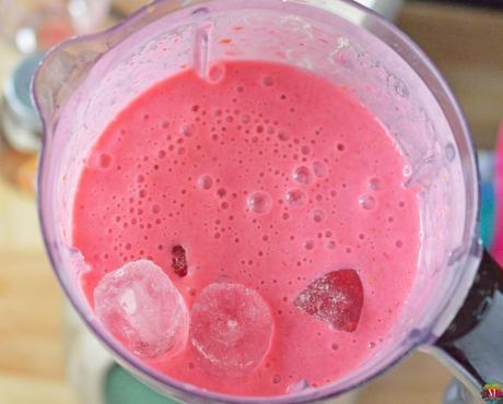 Smoothie in blender with ice marthafied