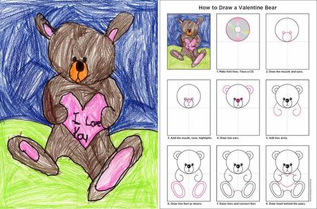 How to Draw a Valentine Bear