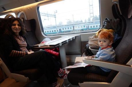 He read a fashion magazine on the train.