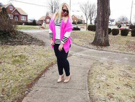 {Pink Scarf Turned Shawl}