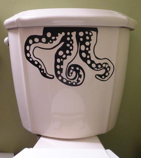 octopus toilet decal