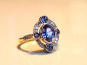 Jewel Week Antique Inspired Sapphire Halo Ring