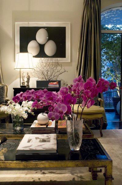 purple orchid arrangement