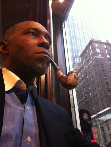 Pipe Smoker in the Window / De La Concha Tobacconist, New York, NY / iPhone 4