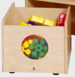 Mobile Storage Cart in Natural Finish