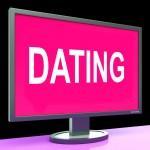 online dating computer shows romance date and web love