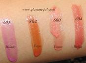 Four Loreal Caresse Stain Swatches