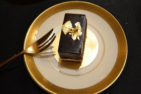 Opera Cake with Gold Leaf