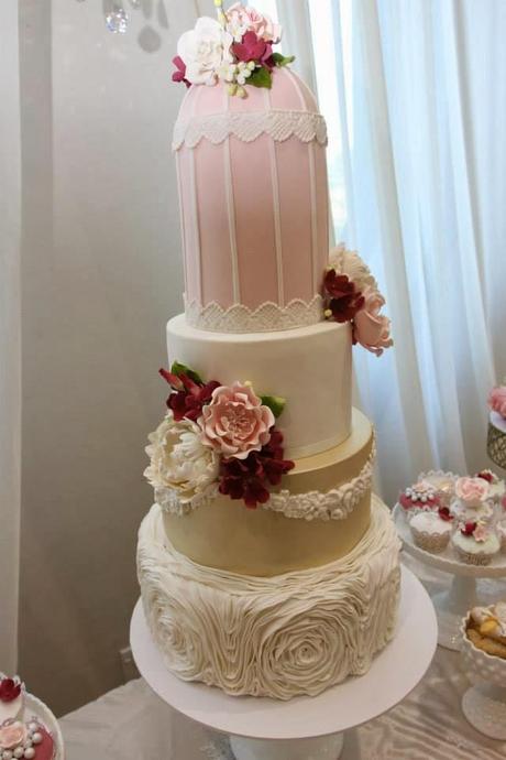 Beautiful Roses and Birdcages Themed  Dessert Table by Cakes by Joanne Charmand