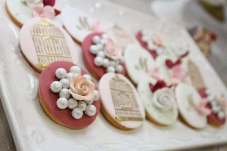 Beautiful Roses and Birdcages Themed  Dessert Table by Cakes by Joanne Charmand