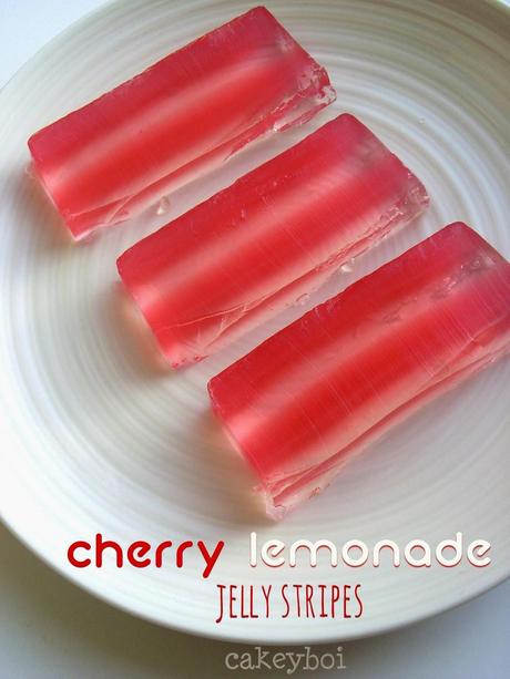 Homemade Sugar-free Cherry Lemonade Jelly Stripes