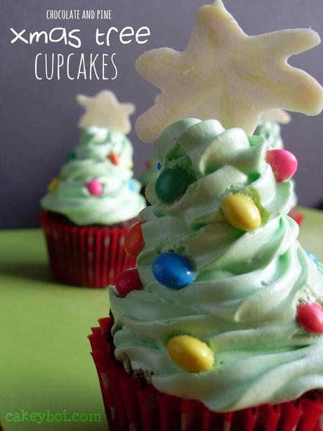 Chocolate (and Pine) Xmas Tree Cupcakes