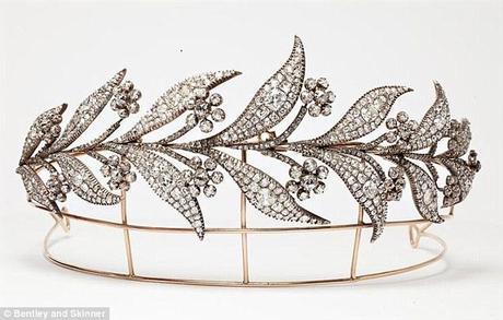 Sparkling: The 45-carat diamond tiara. The jewelers advise customers to take out temporary insurance when they hire the items