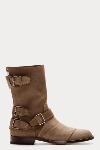 Bet on Biker: Belstaff Khaki Grey Suede Biker Boot