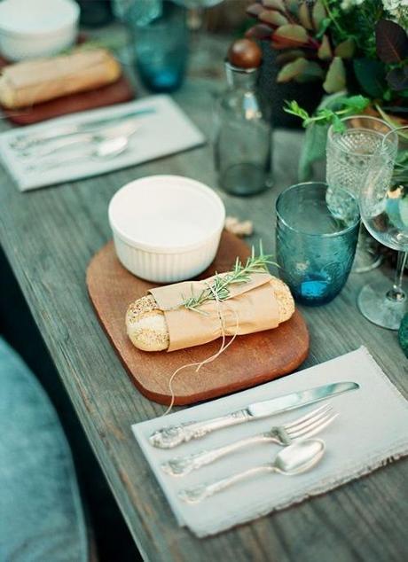 kitchen chopping board place setting