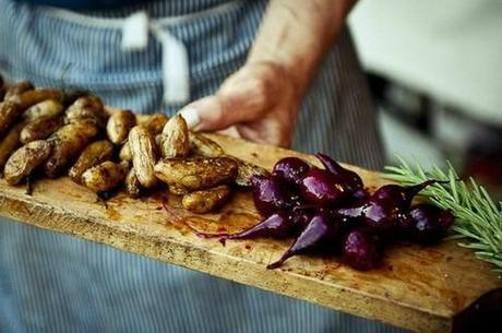 food presentation on a kitchen chopping board