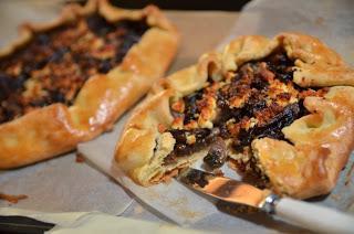 Rustic mushroom tart, baby sewing and a surprise visitor!