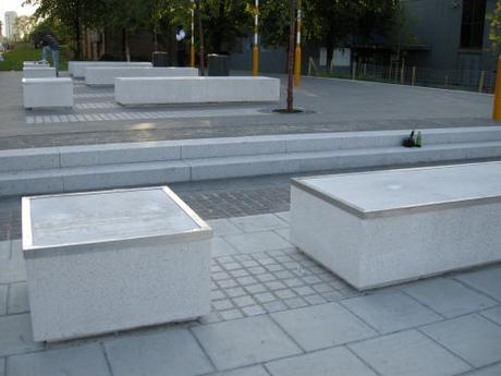 St Mary's Churchyard, Elephant and Castle, London - Frontage to  Park with Benches