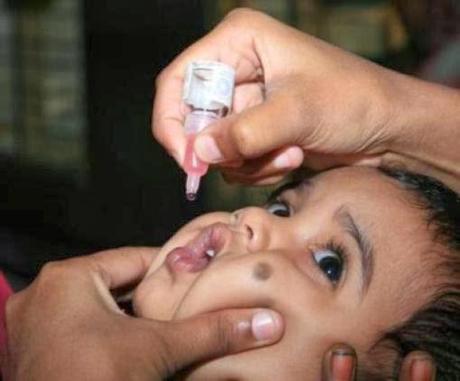 Polio drop administration..... Polio eradicated in India