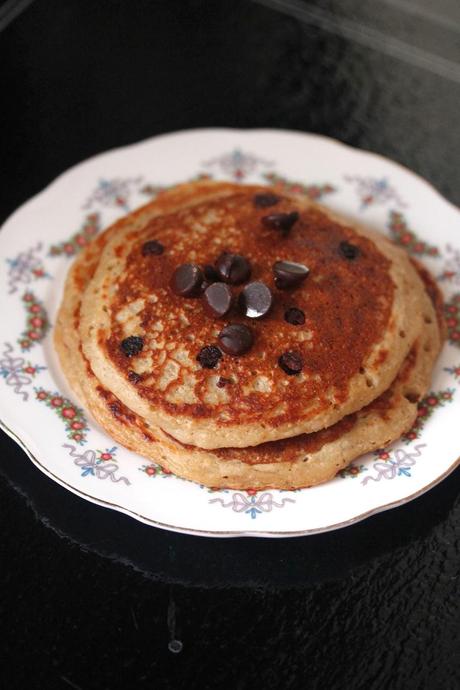 Banana Peanut Butter Pancakes {Vegan, No Sugar}