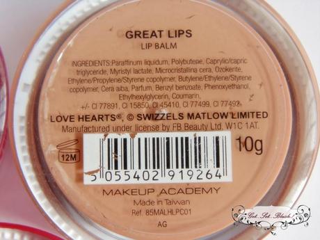 MUA Love Heart Lip Balms in Sugar Lips, Great Lips, Hot Lips - Review, Swatches