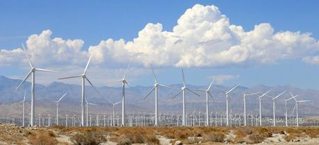 A wind farm spotted outside Palm Springs, California