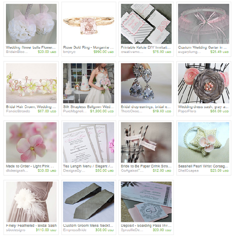 <Gray and Pink Wedding Treasury from Etsy Wedding Team on Etsy alt=