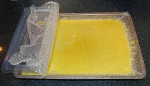 making beeswax look like honeycomb