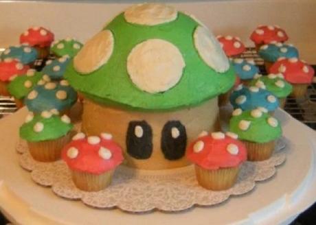 Super Mario Mushroom Giant Cupcake