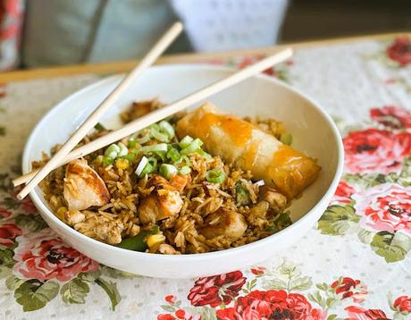 Honey Garlic Chicken Fried Rice for two